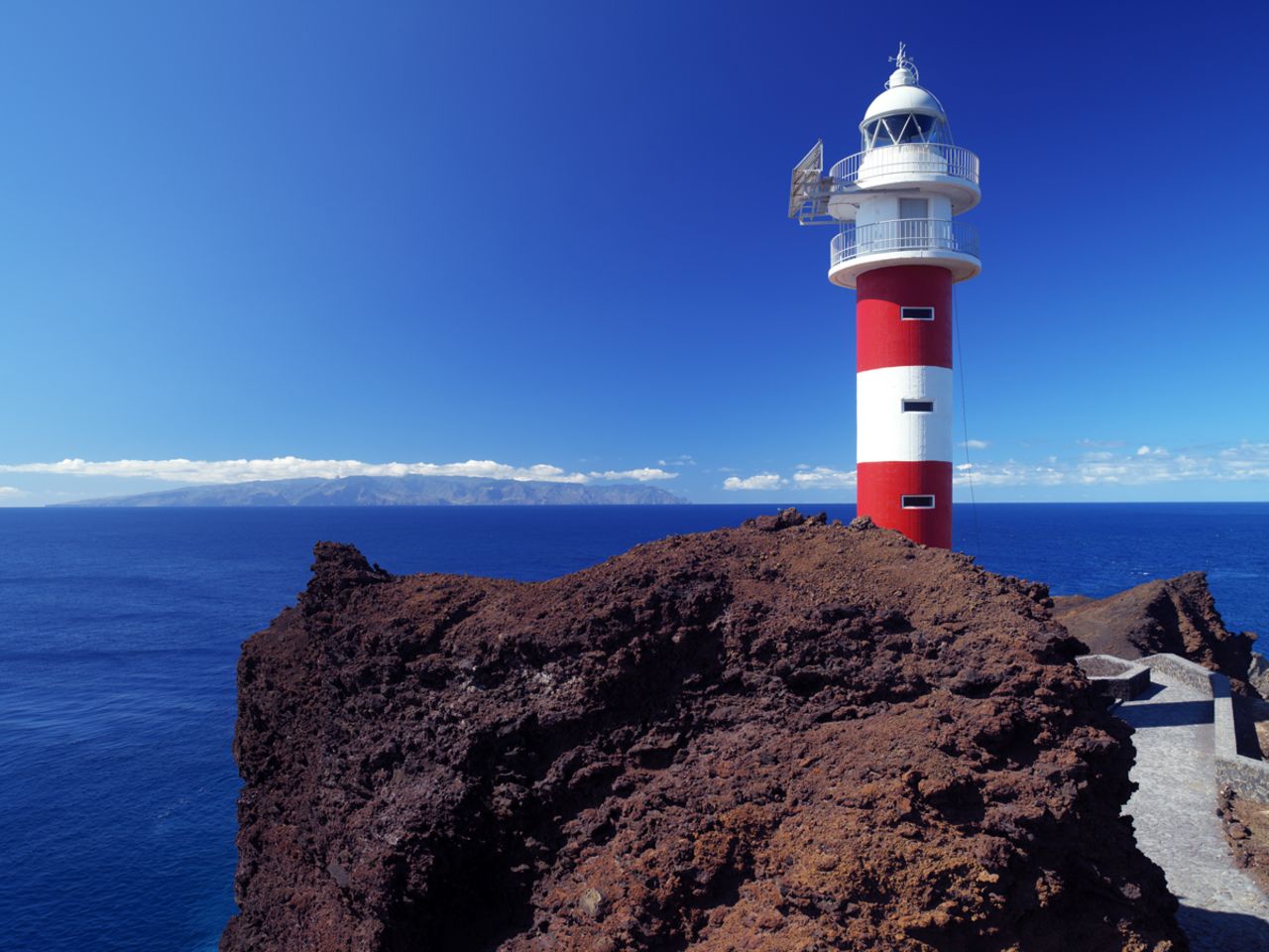 The lighthouse at Malpais de la Rasca sits on the southwest tip of Tenerife. 