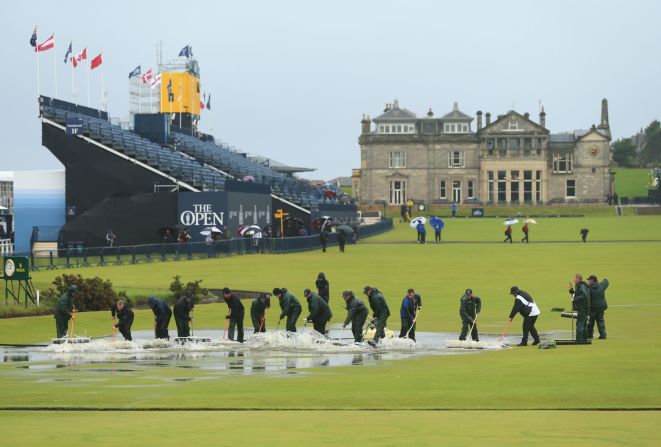 An army of green staff got to work clearing the water as soon as the heavy rain relented. 