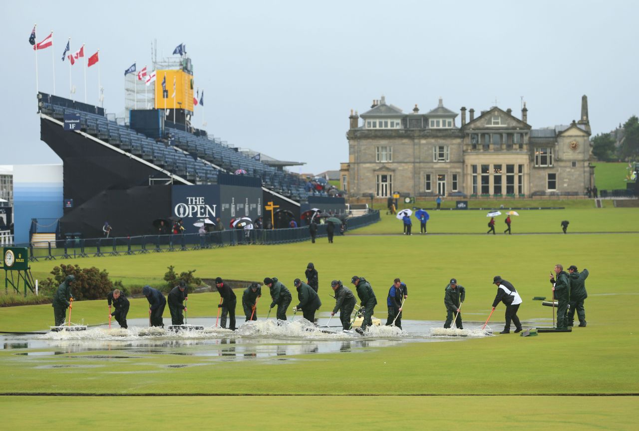 An army of green staff got to work clearing the water as soon as the heavy rain relented.