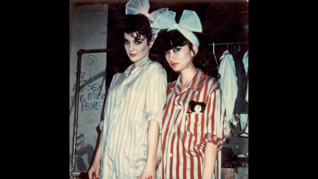 This picture was taken backstage before a Plastics show at New York's Rock Lounge club. "Especially from '77 to '83, there was a strong downtown scene in New York ... because the rents were so cheap that all the artists converged there," Bertoglio said. "We would see each other every night in clubs."