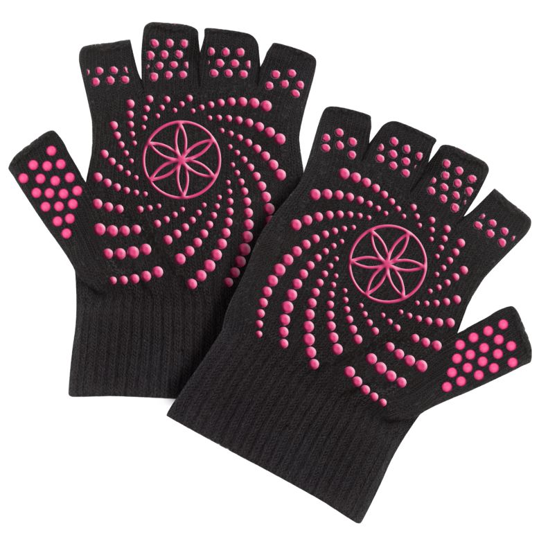 Buy Gaiam Grippy Yoga Gloves Black & Green at