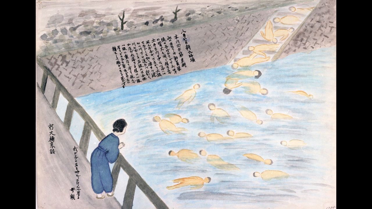 Sueko Sumimoto remembered a mother standing on a bridge. She was screaming her child's name while the bodies of dead students floated on the river below.