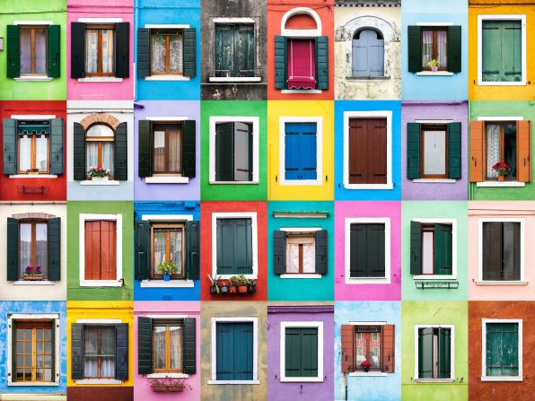 Andre Vicente Goncalves, 28, has photographed more than 3,600 windows across Europe. He collects images from the same town or city to create stunning composite images. 