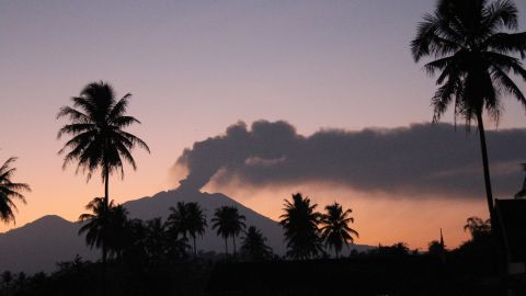The 3,300-metre Mt Raung volcano emitted ash and steam on July 12, shutting down four airports.