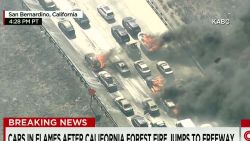 california wildfire cars burning freeway elam live erin_00001427.jpg