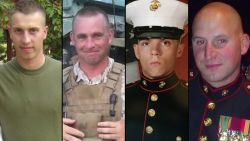 The four victims of the Chattanooga shooting spree: Sgt. Carson Holmquist, Gunnery Sgt. Thomas Sullivan, Lance Clp. Squire K. Wells, Staff Sgt. David Wyatt.