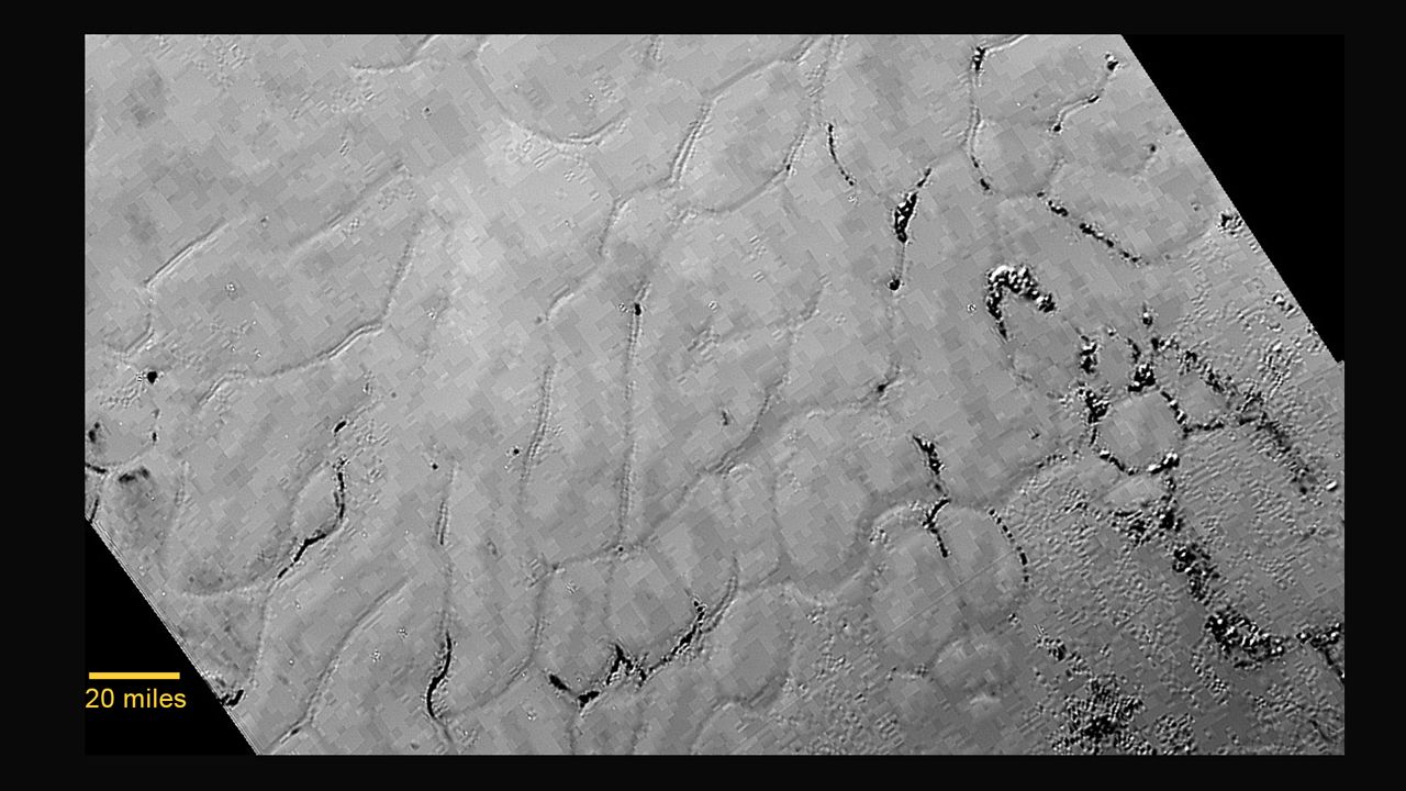 Images taken of Pluto's heart-shaped feature, informally named Tombaugh Regio, reveal a "vast, craterless plain that appears to be no more than 100 million years old," NASA said July 17. The frozen region "is possibly still being shaped by geologic processes." NASA's New Horizons spacecraft was launched in 2006 and traveled 3 billion miles to the dwarf planet.