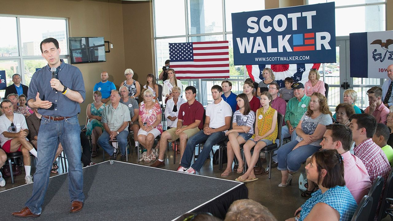 Wisconsin Gov. Scott Walker, Republican, who has dropped out of the presidential race.