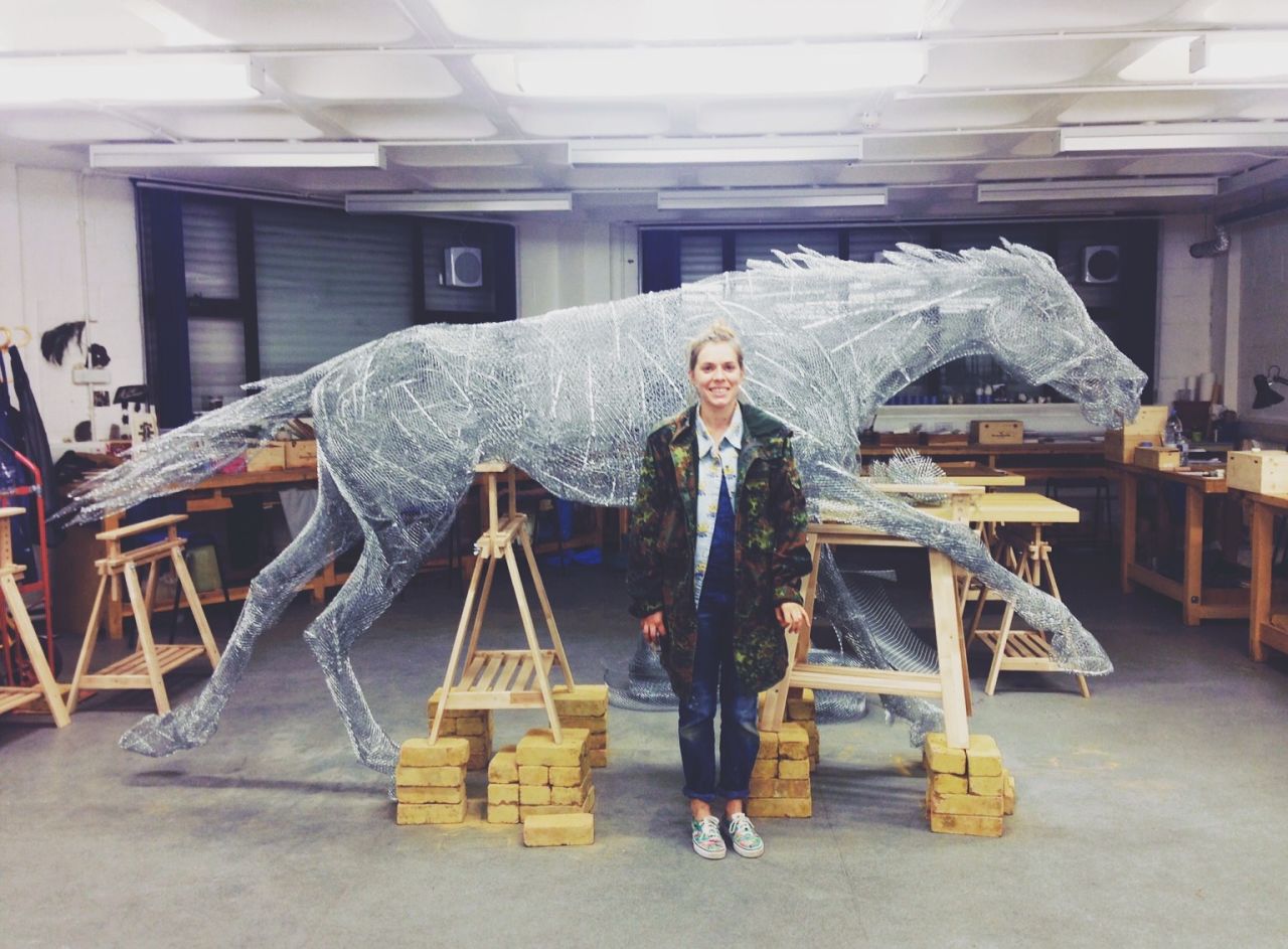 Voila! Dumon and her completed King George VI sculpture.