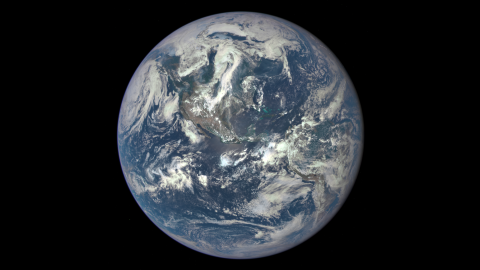 This image of Earth was taken by NASA's Deep Space Climate Observatory satellite on July 6, 2015. The satellite was launched on February 11, 2015, and was 1 million miles (1.6 million kilometers) from Earth at the time of the photo. NASA says it marks the first time an image of the full, sunlit side of Earth has been captured since Apollo 17 astronauts' <a href="http://earthobservatory.nasa.gov/Features/BlueMarble/" target="_blank" target="_blank">iconic "Blue Marble" photograph</a> in 1972. Other images of the planet have been mosaics -- not a single view of Earth taken at one moment in time, the space agency said. Deep Space Climate Observatory's primary mission is to monitor solar wind to improve the ability to send alerts about solar storms and other space weather events.