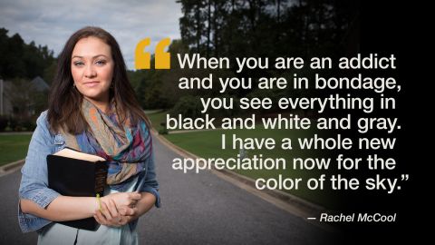 Rachel McCool grew up in a small Georgia town. She says she was exposed to pornography as a child and later was prostituted out of a strip club. After going through a rehabilitation program at Wellspring Living, Rachel has a renewed faith in God and an optimism about the future.