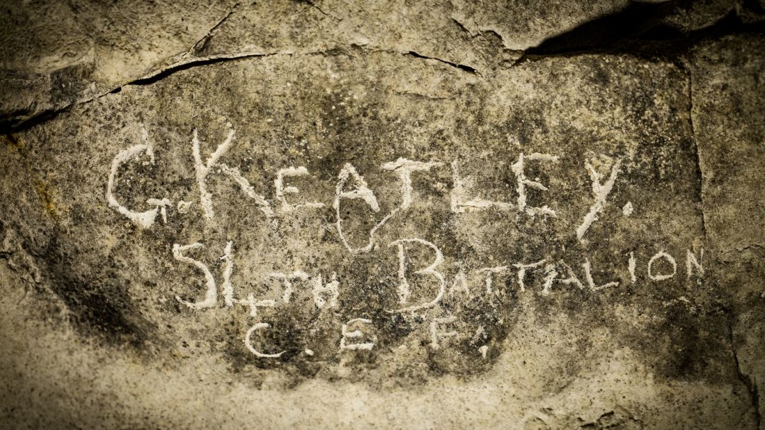 Some inscriptions appear to be mere scratches on the cave walls ...