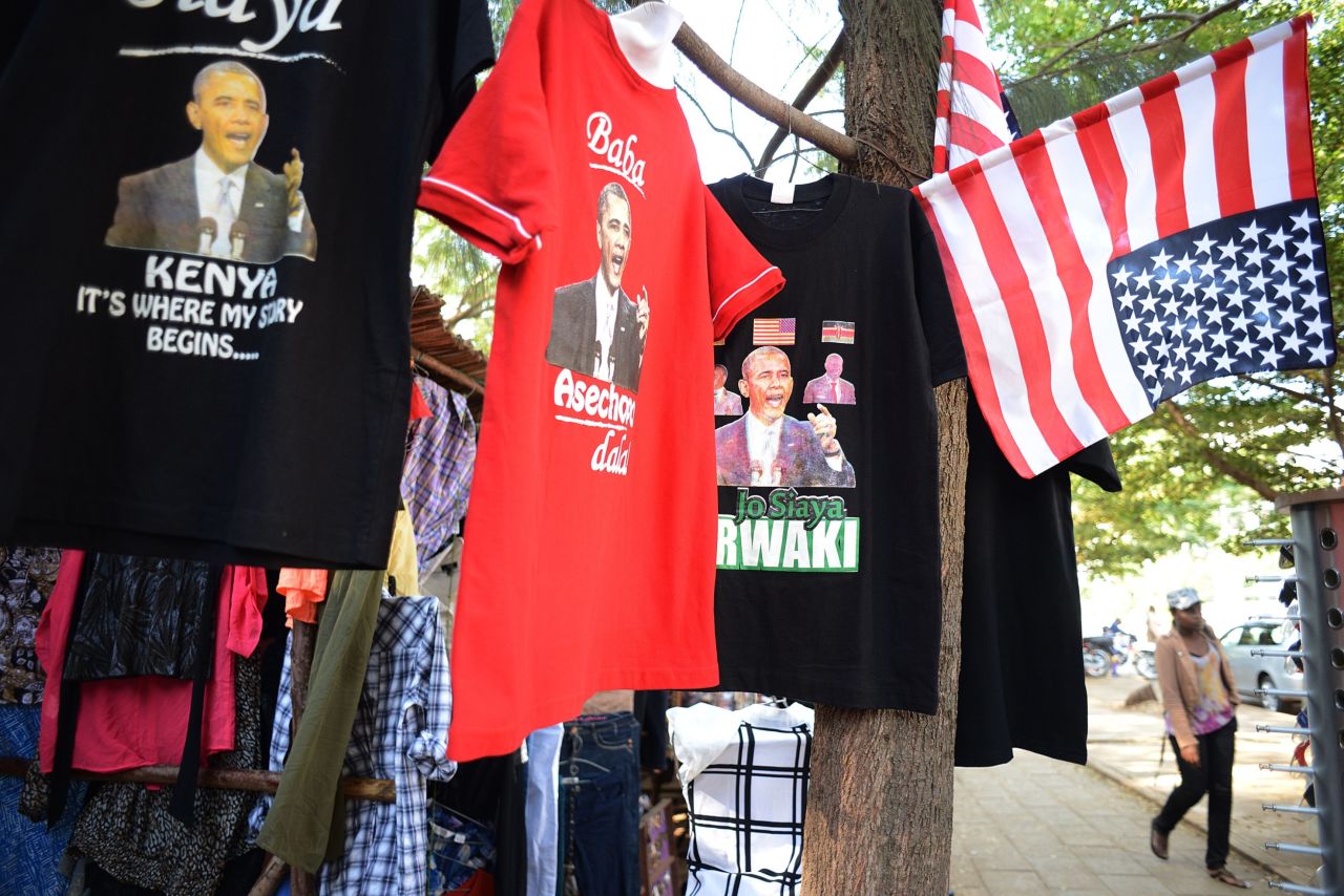 Even though Obama isn't scheduled to visit Kogelo, street merchants are already offering all kinds of Barack-themed merchandise.