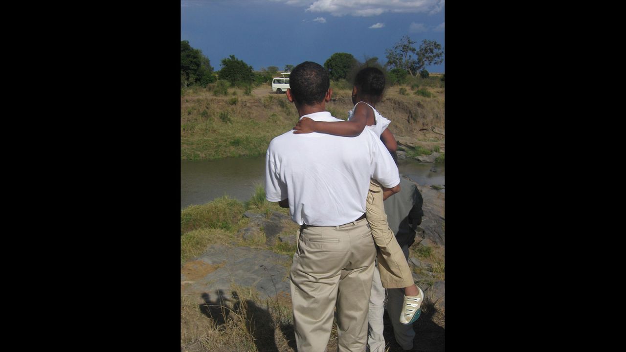 Obama and Malia, who he playfully called "Cool Breeze," enjoyed the scenery in rural Kenya.