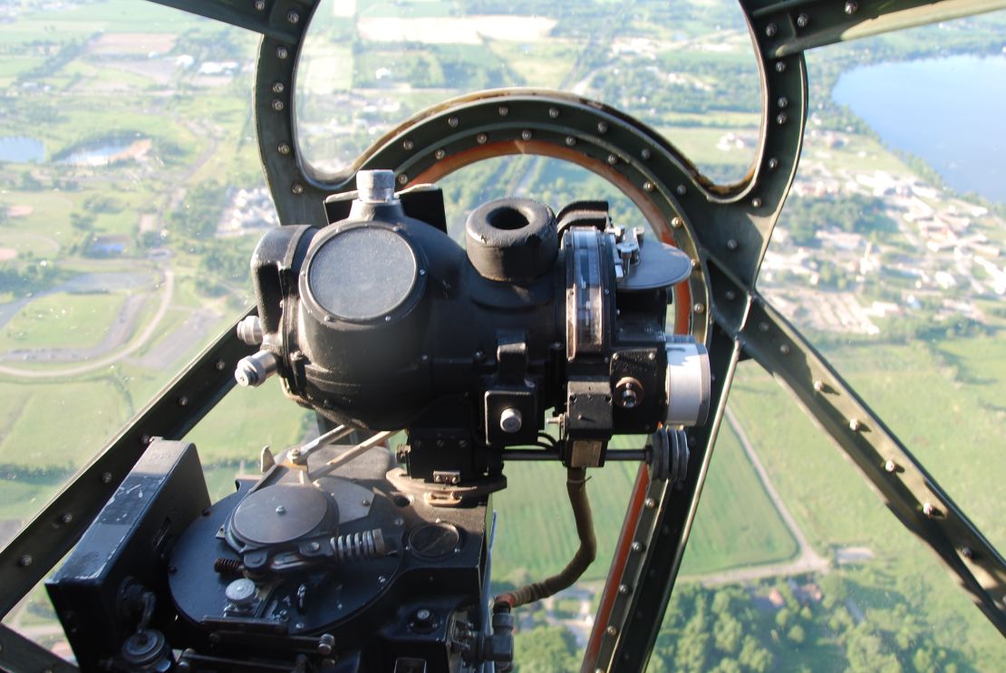 The bubble at the front of FIFI includes a sighting device bombardiers used for precision bombing.