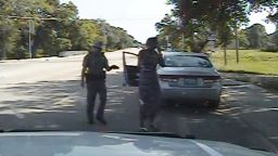 In this July 10, 2015, frame from dashcam video provided by the Texas Department of Public Safety, trooper Brian Encinia arrests Sandra Bland after she became combative during a routine traffic stop in Waller County, Texas.