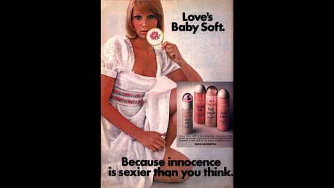 The ad campaign for Love's Baby Soft in the 1970s encouraged women to be innocent and sexy at the same time.