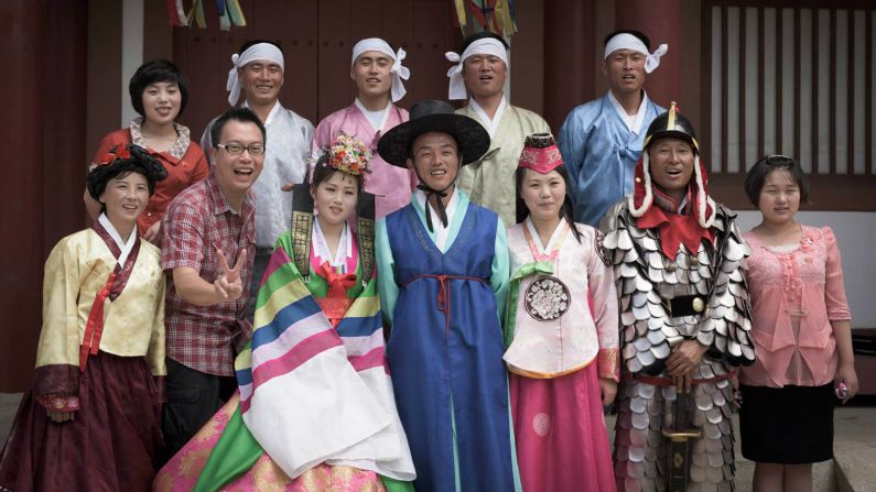 It's not unusual for foreigners to witness a local wedding ceremony at North Korea's Mansudae Grand Monument. Pan experienced something a little different at the Pyongyang Folklore Park, a themed garden with rental costumes for wedding couples. "I wanted to participate. We approached several couples and they all politely declined. Finally after half an hour of "preying" on couples, I found one that was willing to tolerate my intrusion. That's how I gatecrashed a wedding photo shoot," says Pan (second from the left, first row).