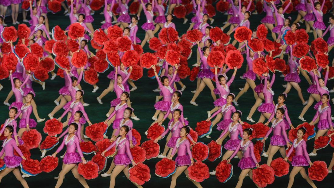 The Arirang Mass Games -- an annual North Korean artistic festival -- were suspended in 2014 and 2015. Pan watched the <a href="http://www.dprk360.com/360/arirang2013/" target="_blank" target="_blank">Mass Games in 2013</a>.