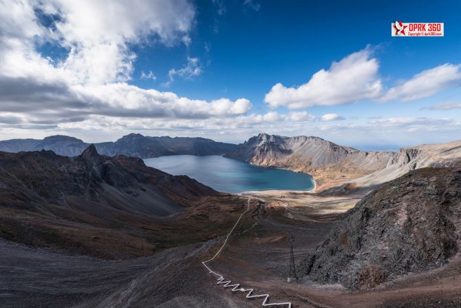 Pan trekked up Paektu Mountain, a dormant volcano that is North Korea's highest. <a href="https://www.trupilariante.com/2015/05/15/politics/north-korea-kim-jong-un-executions/">Kim Jong Un</a>, the country's leader, was photographed atop the mountain in April, 2015. (See the 360 image below)