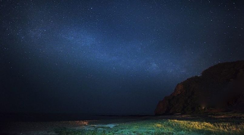 "A city dweller like me finds the North Korean countryside and mountains particularly spectacular," says Pan. "Somewhere along the beach of the North Hamgyong Province,  North Korea. I could see what seems to be part of the milky way."