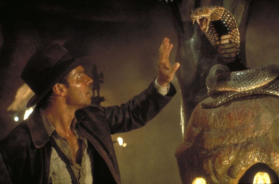 Director Steven Spielberg and star Harrison Ford reunited for 1984's "Indiana Jones and the Temple of Doom," the second in the iconic Indiana Jones series.