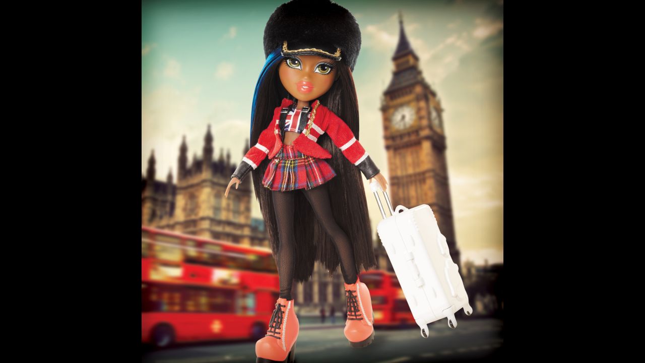 Bratz has given its newer dolls aspirations like getting fit and exploring the world. The new Bratz motto: "It's good to be yourself; It's good to be Bratz." Here, "Study Abroad" Sasha takes a trip to the United Kingdom.