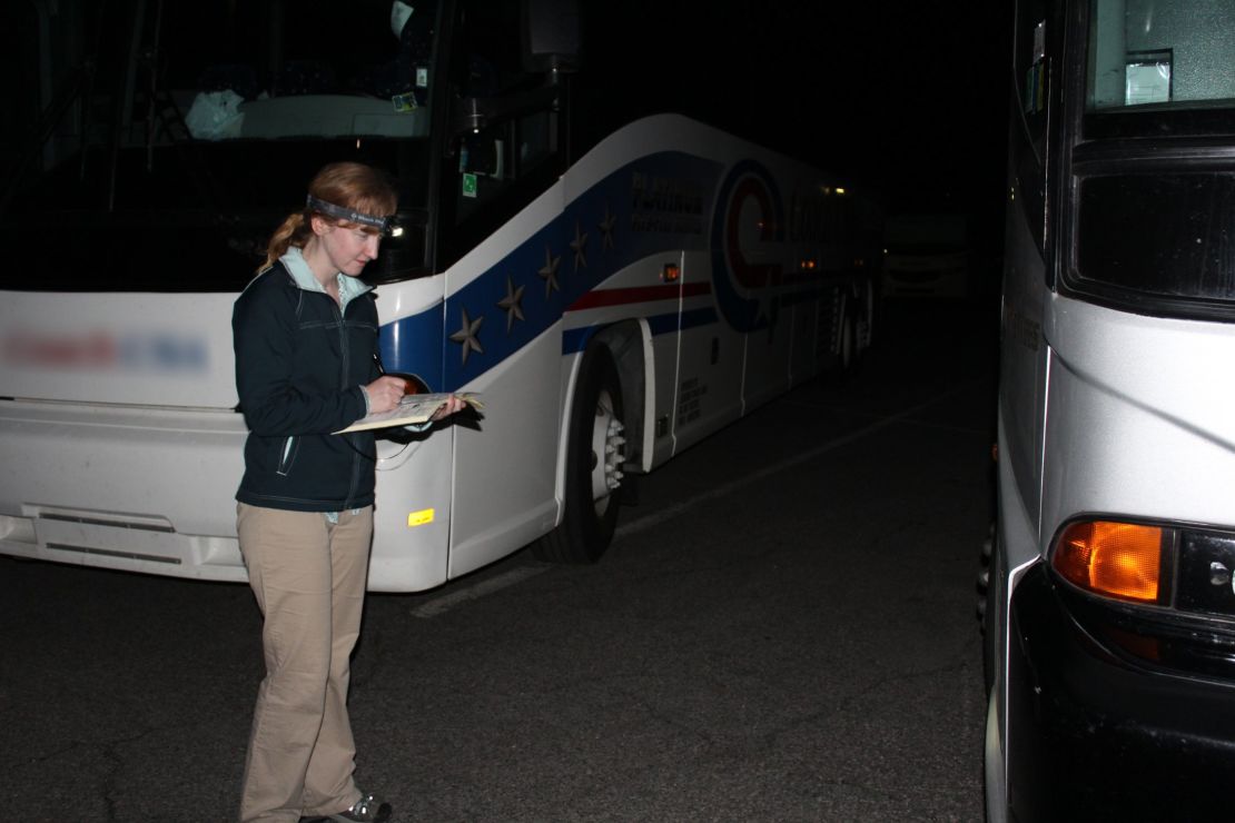 The CDC's Cara Cherry launched a program to survey bus drivers at Yellowstone National Park on whether they have passengers with norovirus symptoms.