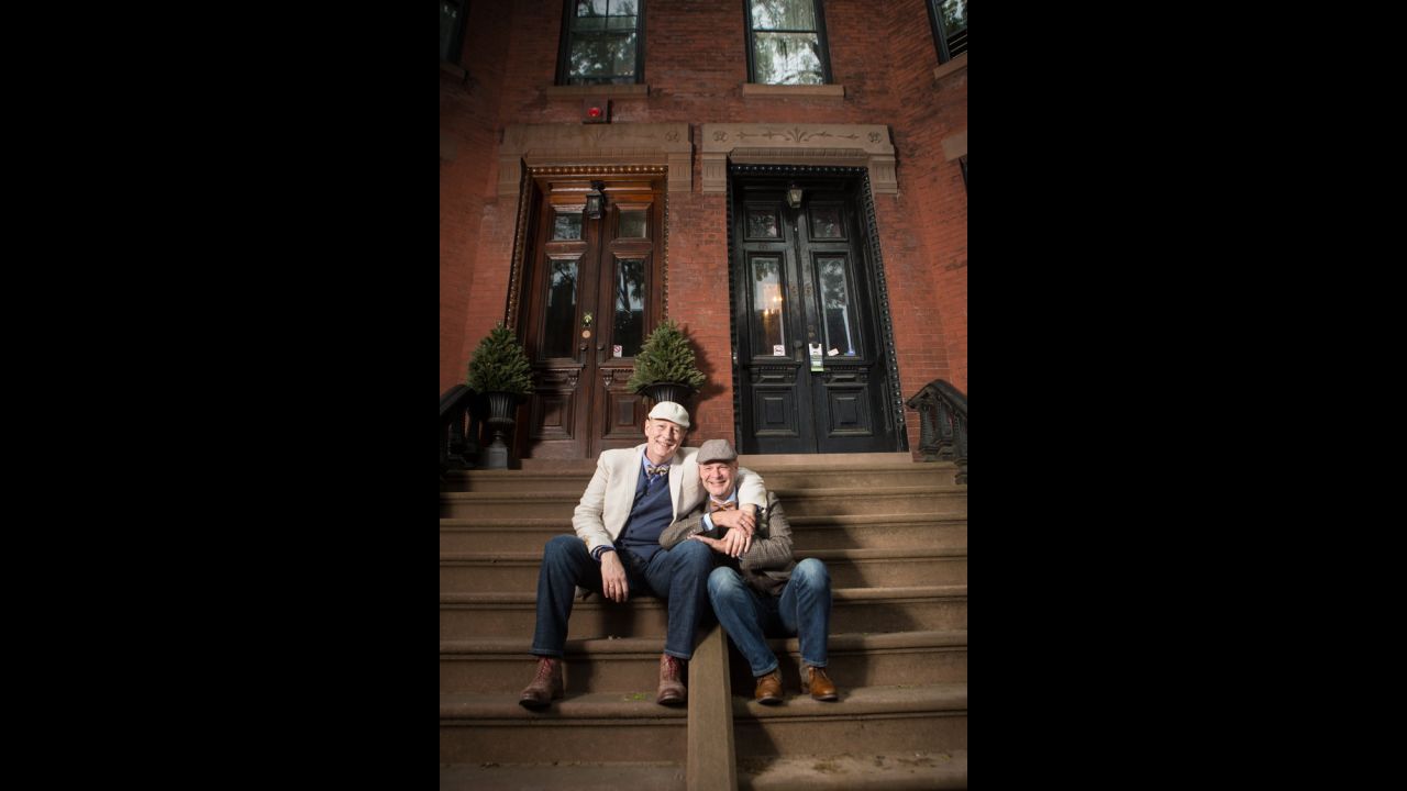 Robert Ungemach, left, and Keith Emmons, right, of Dallas have been together for 19 years and said they never thought they would see same-sex marriage legal in their lifetime. They had a commitment ceremony in 2004 in Hawaii and will legally say "I do" in a Gatsby-themed wedding in August. They are having custom-made wedding rings that feature Koa wood from Hawaii and the gold from Ungemach's great grandparents' wedding rings, who emigrated from Lithuania. Photo by <a href="http://www.stevenrosenphotography.com/" target="_blank" target="_blank">Steven Rosen.</a>