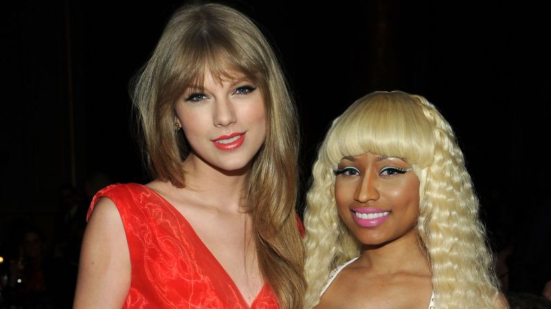Taylor Swift, left, and Nicki Minaj <a href="index.php?page=&url=http%3A%2F%2Fwww.cnn.com%2F2015%2F07%2F23%2Fentertainment%2Ftaylor-swift-nicki-minaj-apology-feat%2Findex.html" target="_blank">went at it on Twitter</a> after the pop singer took offense at the rapper's comments about her exclusion from video of the year nominees at the MTV Video Music Awards. And as if it that wasn't enough, Katy Perry <a href="index.php?page=&url=http%3A%2F%2Fwww.cnn.com%2F2015%2F07%2F22%2Fentertainment%2Fkaty-perry-nicki-minaj-taylor-swift-billboard%2Findex.html" target="_blank">seemed to weigh in</a> as well. 