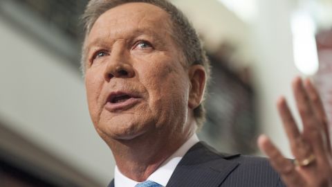 Ohio Governor John Kasich gives his speech announcing his 2016 Presidential candidacy at the Ohio Student Union, at The Ohio State University on July 21, 2015, in Columbus, Ohio.