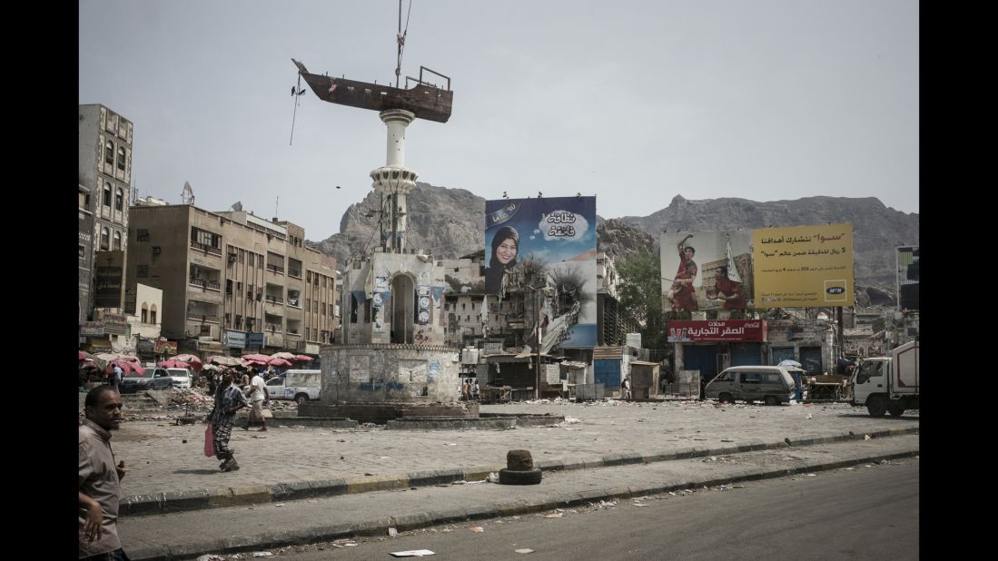 The port city of Aden, Yemen, has been under siege since March, when Houthi rebels forced out President Abdu Rabu Mansour Hadi. This photo shows the Crater district of Aden, which has dwindling food supplies and no running water. Photographer Guillaume Binet spent nearly two weeks in the city earlier this summer.