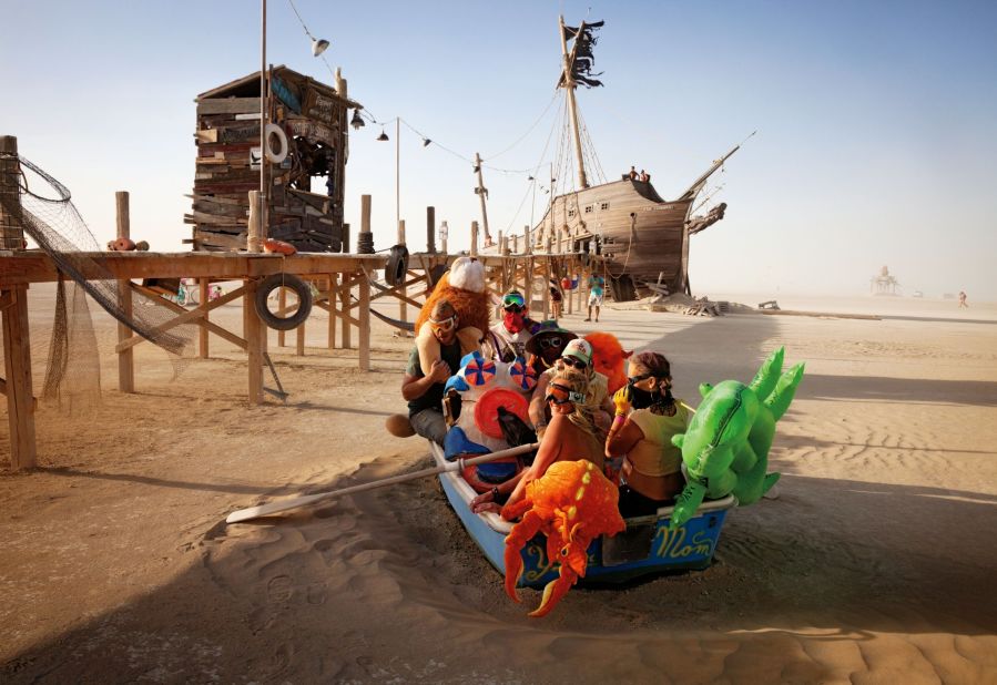 Guy's Burning Man photography started as "a desire to capture and interpret the incredible sights around me to help me process it, really."   "Pier 2" by Kevan Christiaens, Matt Schultz and the Pier Group (2012) is shown here. 
