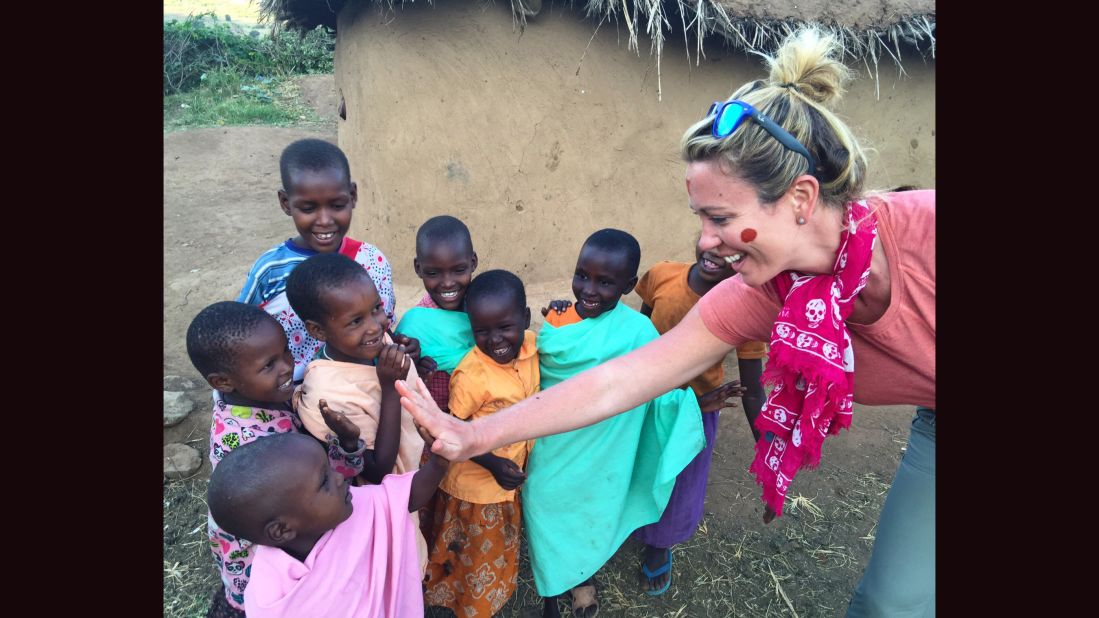 CNN anchor Brooke Baldwin recently visited a Maasai village in Kenya's Masai Mara. She was greeted with a traditional Maasai warrior song followed by a walk around the village to see the cattle and goats (the village's currency) and women's beadwork. She was sent off by the local kids. (They didn't speak English but knew exactly how to high five.)