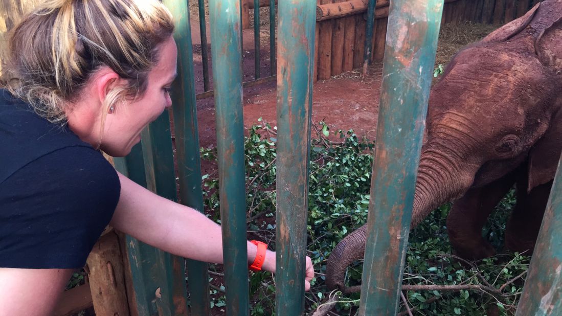 Before Brooke left Africa, she took a trip to the David Sheldrick Wildlife Trust, where baby orphaned elephants are nursed back to health. Brooke and producer Lindsay "adopted" two of them; she couldn't help the fist bump.