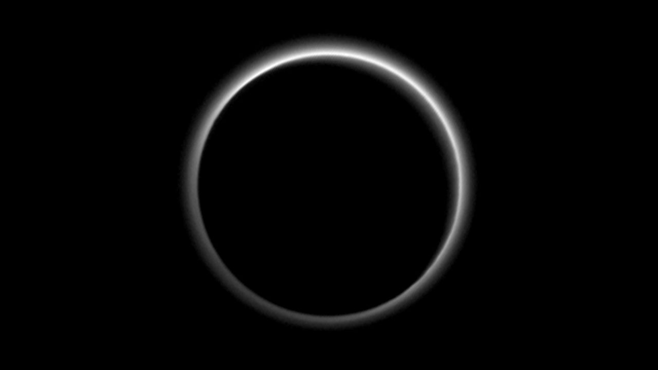This new image of Pluto is stunning planetary scientists. It shows the small world's atmosphere, backlit by the sun. NASA says the image reveals layers of haze that are several times higher than predicted. The photo was taken by the New Horizons spacecraft seven hours after its closest approach to Pluto on July 14. New Horizons was about 1.25 million miles from Pluto at the time.