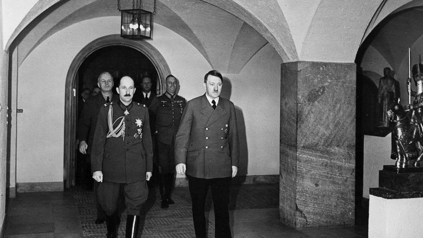 King Boris of Bulgaria pictured with Adolf Hitler in 1943.