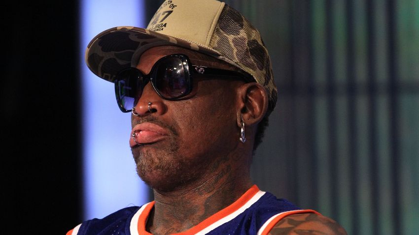 Dennis Rodman Visits The FOX Business Network at FOX Studios on December 9, 2014 in New York City. (Photo by )