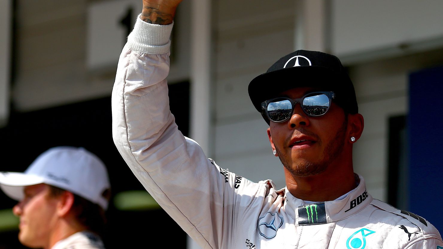 Lewis Hamilton was celebrating the 49th pole of his career and ninth this season.