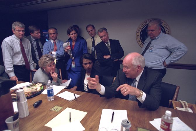It was the bunker's first test in an actual emergency, a day of crisis with some hitches. Cheney wanted to track TV reports of the devastation and listen in on communications with the Pentagon. "You can have sound on one or the other and he found that technically imperfect," Matalin recalled.