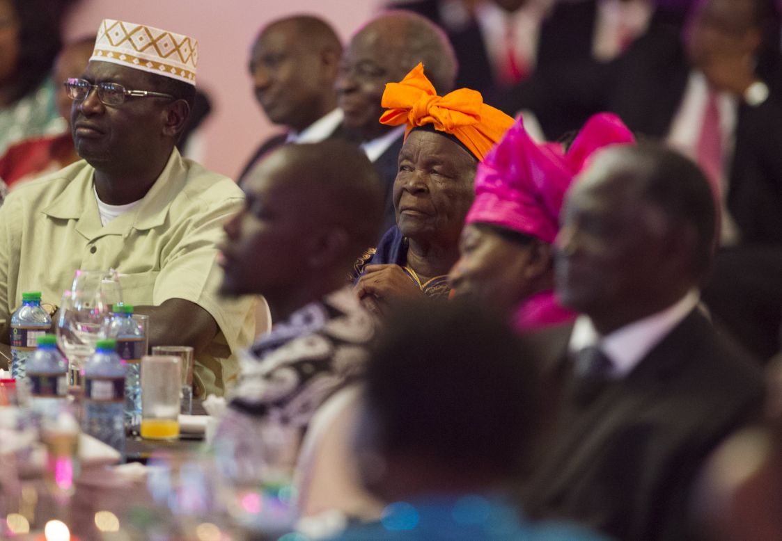 Obama's step-grandmother, Mama Sarah, attends the state dinner in Nairobi on July 25. 
