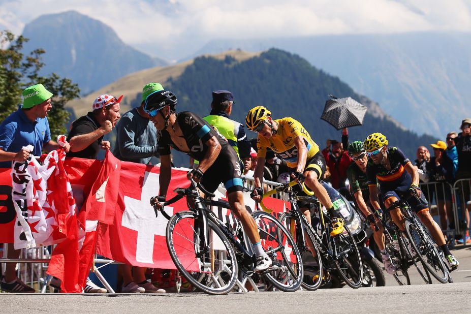 Froome and his teammates stuck close together on the crucial 20th stage finish to Alpe d'Huez.