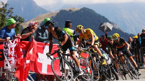 Cyclists compete in the 20th stage of the 2015 Tour de France on Saturday in Modane Valfrejus, France.