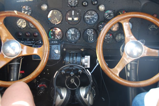 Take a look at the cockpit controls inside this Ford Tri-Motor. No fancy digital "head up" displays here! 