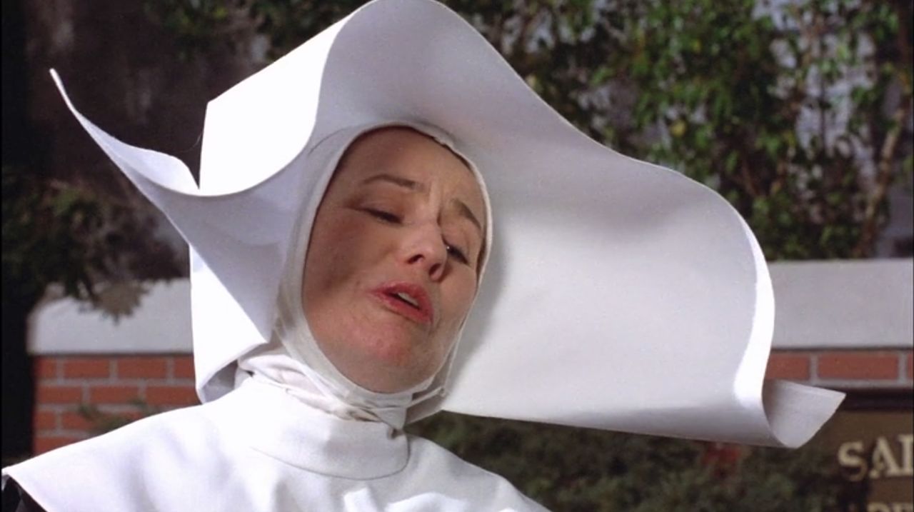 <strong>"Oh Rusty, you are an inspiration to us all!" "I'll say! I'm going to start a paper route right now!"</strong><br /><br />Lynne Marie Stewart played the exasperated actress playing a nun on the Warner Bros. studio lot.