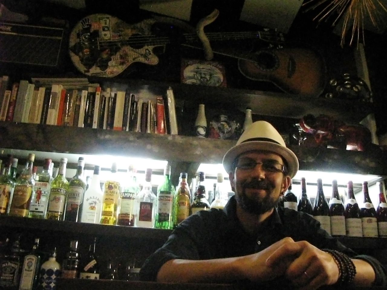 Burgundian owner French artist Philippe Goulier (pictured) is also your barman at Bar F.S.N.