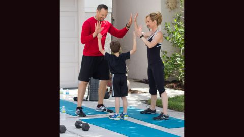 What better way to close out your family workout than with a celebratory high-five? 