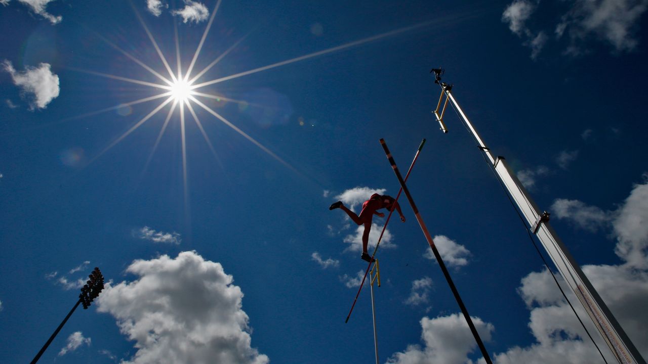 American pole vaulter Mark Hollis competes at the Pan American Games on Tuesday, July 21. He finished in third place.