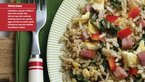 <a href="http://www.cnn.com/2015/08/05/health/green-rice-eggs-ham-recipe/index.html"><strong>CLICK HERE FOR FULL RECIPE</strong></a><br />Dr. Seuss would be thrilled to see his work applied to a tasty and nutritious choice that won a place in the top 30 recipes. Green Rice, Eggs and Ham was submitted by Chef Andrea Reusing and students,community members and school professionals from McDougle Elementary School and Culbreth Middle School in Chapel Hill, North Carolina.