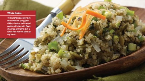 <a href="http://www.cnn.com/2015/08/05/health/peppy-quinoa-kids-recipe/index.html"><strong>CLICK HERE FOR FULL RECIPE</strong></a><br />A healthy alternative to rice, quinoa is trendy among kids and parents alike. Sartell, Minnesota, Chef Paul Ruszat, as well as kids, parents and school nutritionists  from Sartell Middle School teamed up to create this peppy version.